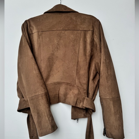 BB Dakota Women's Not Your Baby Heavy Faux Suede Moto Jacket, Size L - Picture 7 of 9